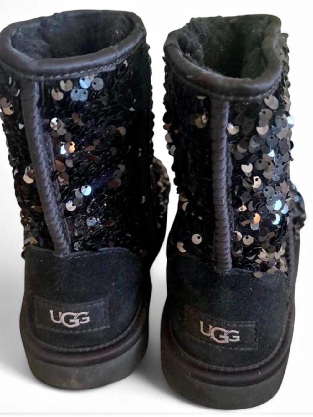 UGG Classic Short Sequin Boot Black Sequined Winter Boots